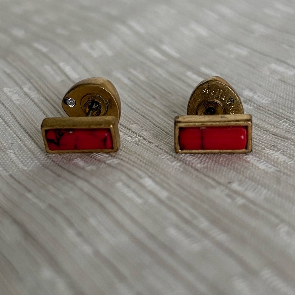 Gold and Coral Earrings